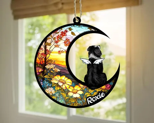 Vista 939 de LOVELYPOD Adorno de Navidad personalizado para perro Basset Hound (marrón) Basset Hound (marrón) adorno para atrapasoles de perro, razas de perros