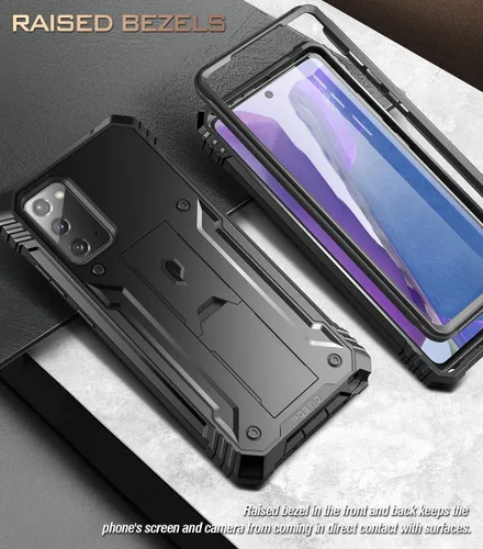 Vista 5 de Poetic Revolution Series - Funda para Samsung Galaxy Note 20, de cuerpo completo, resistente, de doble capa, a prueba de golpes, con soporte, sin