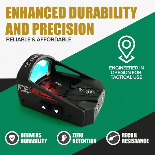 Vista 2 de Ade Advanced Optics Delta RD3-012 - Mira refleja punto rojo + placa de montaje óptica para pistola SW Smith Wesson MP/MP 2.0 Shield, montaje
