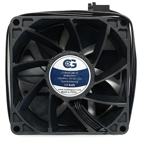 Vista 6 de Coolerguys Rodamiento de bolas 12v 3pin ventilador (alta velocidad, 3.150x0.984 in)