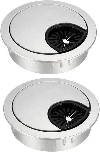Vista 26 de uxcell Cubierta de agujero para cable, 2 pulgadas/1.969 in, aleación de zinc, para cable de escritorio, ojales para oficina, PC, organizador