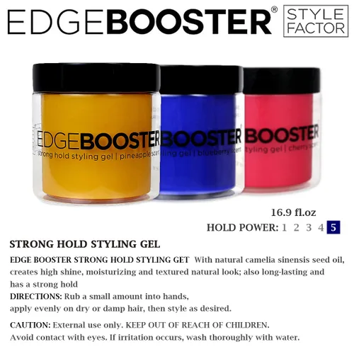 Vista 3 de Style Factor Edge Booster Gel de Estilo Fuerte, 16.9 onzas (Aroma a bayas de limón)