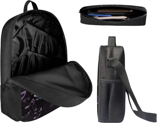 Vista 82 de HUGS IDEA Juego de 3 bolsas escolares con aislamiento térmico para el almuerzo, estuche para lápices