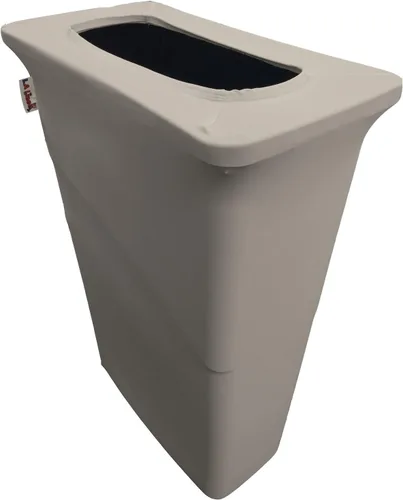 Vista 65 de LA Linen Funda elástica de elastano ajustable para cubo de basura Slim Jim de 23 galones, cubierta de contenedor de residuos, decoración de patio