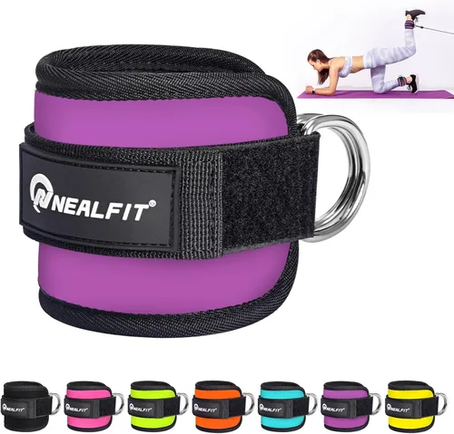 Vista 8 de NEALFIT Correa de tobillo para máquina de cable, tobillera de gimnasio para patadas, extensiones de piernas, entrenamientos de glúteos, abductores