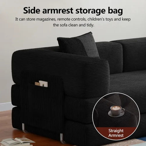 Vista 6 de Sofá cama sin hueso de 78.8 pulgadas para sala de estar, sofá