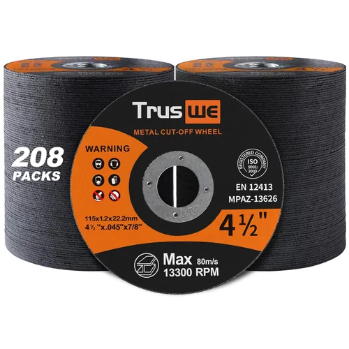 Vista 10 de Rueda de Corte de 3 Pulgadas - Paquete de 25 Discos de Corte con Kit de Mandril de Montaje Eje de 1/4" 3/8" Muela Abrasiva de Acero Inoxidable