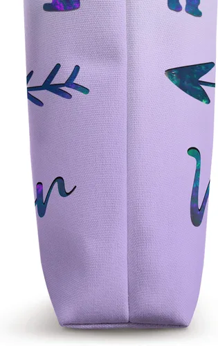Vista 3 de Bolso de mano azul púrpura floral mamá oso y dos cachorros plata púrpura Blanco 16 pulgadas