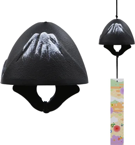 Vista 7 de Carillón de viento japonés de hierro fundido para exteriores, adorno para jardín, patio y balcón, decoración de campana de viento de metal colgante