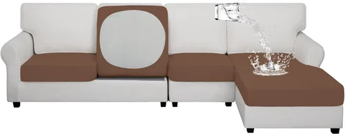 Vista 81 de Easy-Going Funda de cojín 100% impermeable para asiento de sofá, funda de cojín elástica de muebles, para niños, mascotas, cojín de sofá biplaza