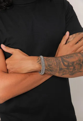 Vista 4 de kuzzoi Pulsera bizantina de plata de ley 925 para hombre, longitud 7,48 pulgadas - 9,05 pulgadas, ancho 0,59 pulgadas, 2.11 onzas