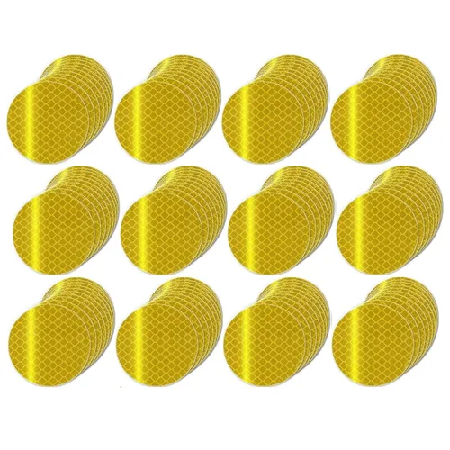 Vista 78 de Pegatinas reflectantes 1 pulgada de diámetro Redondas Reflectoras, Cinta adhesiva impermeable al aire libre de alta visibilidad (80 piezas)