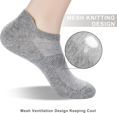 Vista 5 de Corlap 8Pairs Womens Ankle Athletic Running Socks White Thin No Show Low Cut With Tab Sport Short Socks