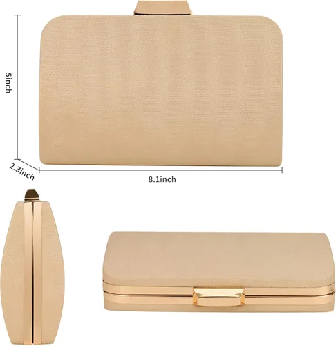 Vista 2 de ZHANNI Elegante caja de embrague de noche para mujer con marco de metal bolso de noche bolso de mano boda graduación fiesta novia embrague