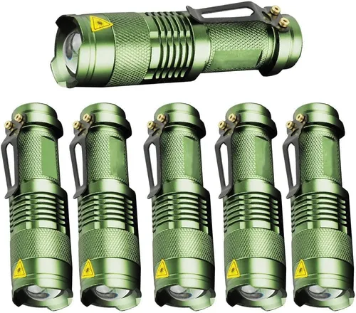 Vista 3 de Linterna LED de 3 modos, lámpara táctica mini Q5 para camping, senderismo, emergencia (color - 5 unidades)