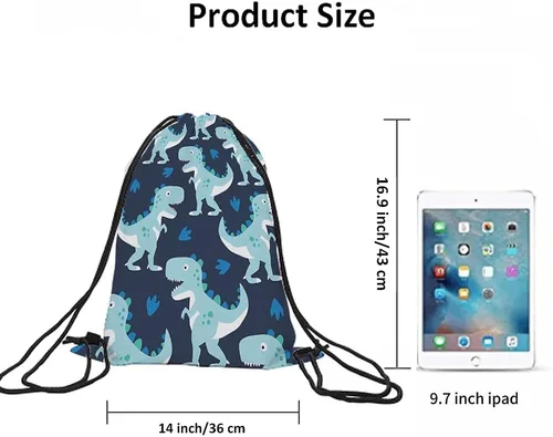 Vista 6 de Beabes Bolsas con cordón de rayas retro bohemias, mochila con cordón para gimnasio, Multi-a105, 14x16.9 Inch, Mochilas de viaje