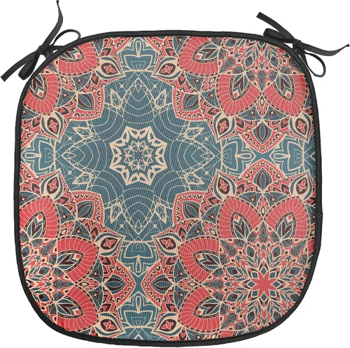Vista 152 de Ambesonne Flamingo - Cojín de asiento para silla, diseño de fantasía exótica con elementos de vida silvestre hawaiana en colores pastel, acolchado