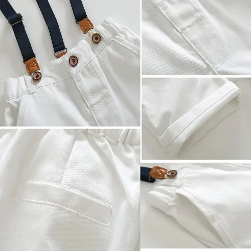 Vista 6 de Kimocat Conjunto de ropa casual para caballero para niños, camisa corta y pantalón
