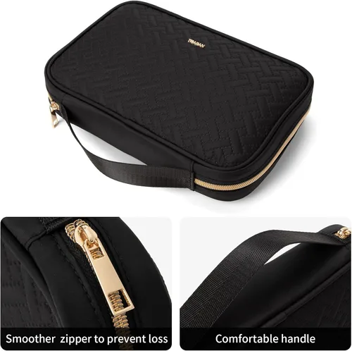 Vista 6 de TEABAN Estuche organizador de joyas de viaje portátil práctica bolsa de joyería Tavel, rollo de bolsa de joyería para collares, aretes, anillos