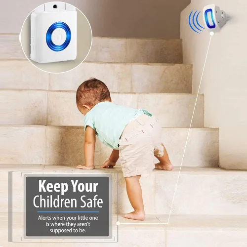 Vista 3 de Alarmas de cama y prevención de caídas para pacientes ancianos con demencia, dispositivo de alerta para el hogar (2 busca+1 sensor)