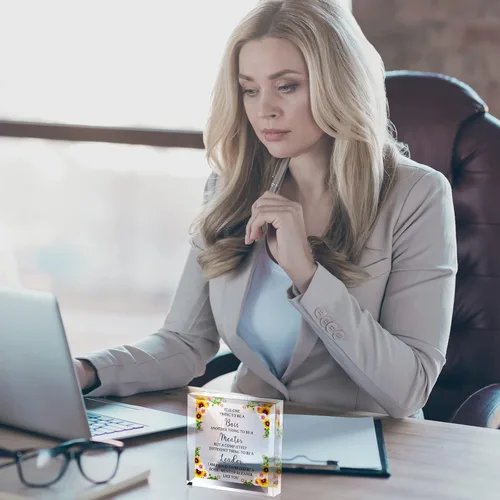 Vista 5 de Blulu Regalos de jefa para mujer, citas inspiradoras, regalos de oficina para mujeres, decoración de oficina de mentor, recuerdo de Navidad