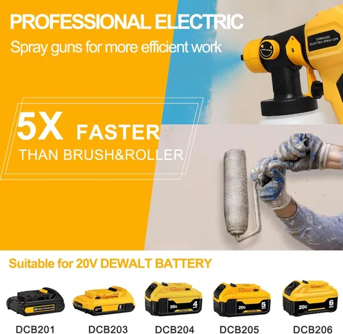 Vista 6 de Pulverizador de pintura inalámbrico para batería DEWALT de 20 V máximo, pulverizadores de pintura para interior del hogar, HVLP, eléctrico, sin