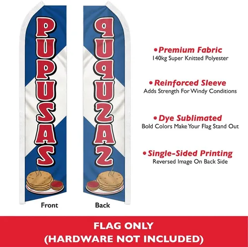 Vista 2 de Pupusas Swooper - Bandera publicitaria perfecta para frentes de tiendas, cafeterías, minoristas, tiendas, camiones de comida, eventos, ferias