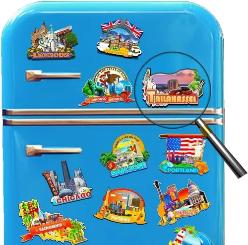 Vista 4 de Ensenada México - Imán de madera para nevera 3D, monumentos de viaje, coleccionables, recuerdos, decoración hecha a mano -2054