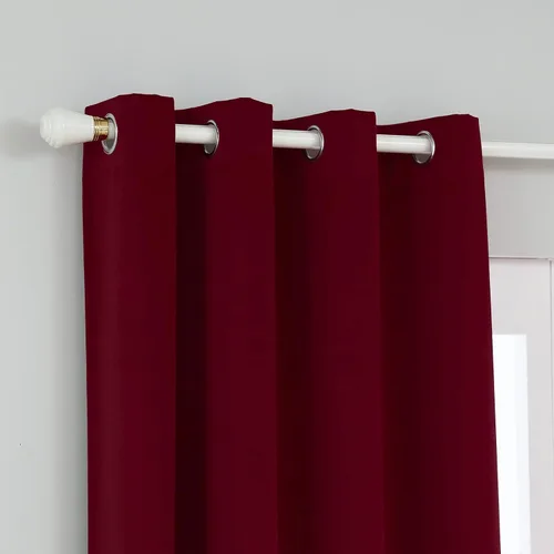 Vista 3 de PLEASANT BOULEVARD Cortinas 100% opacas [2 paneles] Elegantes cortinas con aislamiento térmico para dormitorio, sala de estar, ventana grande