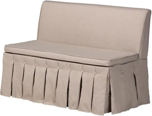 Vista 3 de Baxton Studio Meyer - Juego de banco de comedor de tela de 2 piezas, color beige Beige/Negro