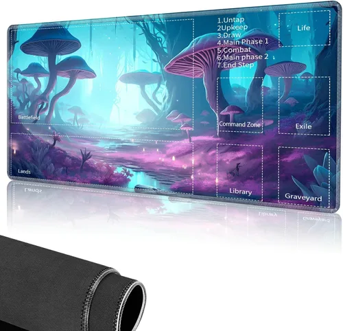 Vista 41 de Tapete de juego para MTG, tapete de juego de cartas cosido con zona mágica para juegos de cartas MTG, (17.4 x 13.8 pulgadas), tapete de juego