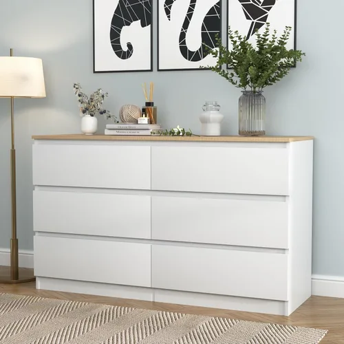 Vista 16 de Vibe & Dine Cómoda Doble de 8 Cajones, Cómoda Moderna con Almacenamiento Amplio para Closet, Dormitorio, Sala de Estar, Negro