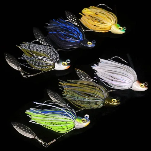 Vista 5 de Plantillas de natación para lubina, señuelos de pesca Swimbait Underspin Jigs 1/2 3/8 1/4 oz Surtido de 6 paquetes (6 colores)