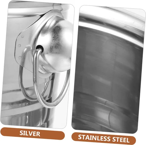 Vista 3 de Cubo de almacenamiento de hielo grueso de acero inoxidable con doble asa enfriador de cerveza para Ktv bares fiestas para botellas y bebidas