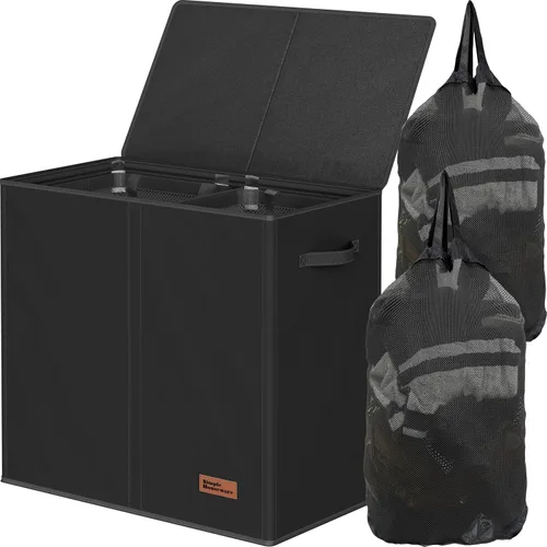 Vista 10 de Simple Houseware - Cesta doble para la ropa sucia, con tapa