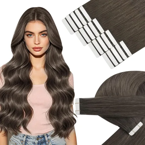 Vista 81 de YoungSee Extensiones de Cabello Humano con Cinta Balayage Extensiones de Cabello con Cinta Marrón Oscuro Extensiones de Cabello con Cinta Ombre