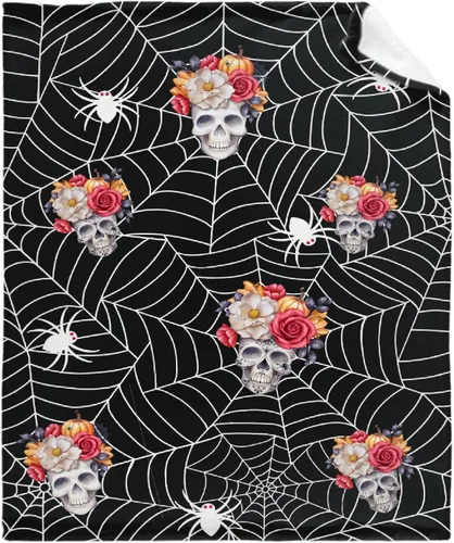 Vista 37 de Manta de Halloween para bebé, diseño de calabaza, fantasma, telaraña, súper suave, manta acogedora para recién nacido, manta de recepción para bebé