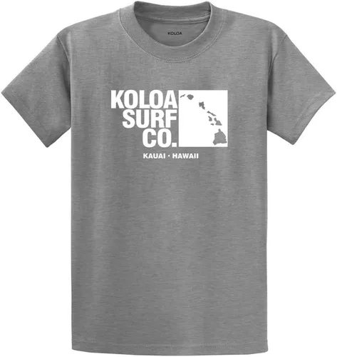 Vista 68 de Koloa Surf - Camisetas de algodón pesado para hombre, tallas grandes y altas Azul acuático/negro buscando diseño de ondas