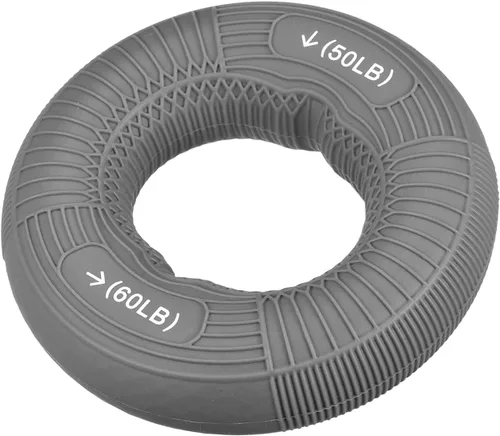 Vista 8 de uxcell Fortalecedores de agarre de mano, 3.07 pulgadas, 70-80 libras, anillos de silicona para dedos y antebrazos, entrenamiento de agarre para Negro