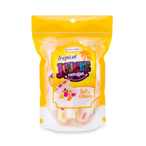 Vista 17 de Golden Bonbon Caramelo italiano de turrón de azufaifo, suave y masticable con frijoles de gelatina afrutados receta original