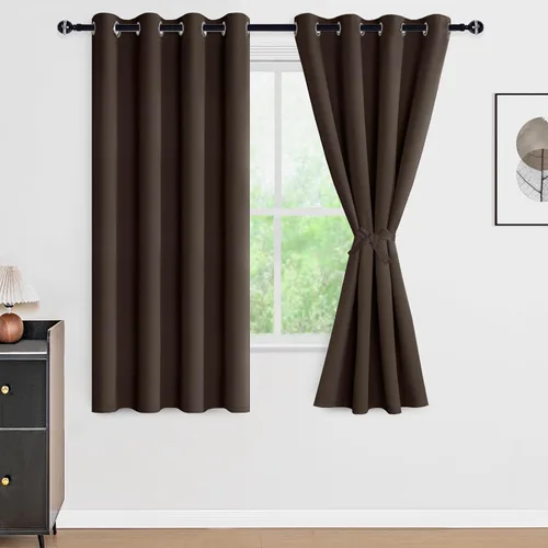 Vista 75 de DWCN - Cortinas 100% opacas para dormitorio con forro negro, cortinas de ventana de doble capa con aislamiento térmico que oscurecen toda la Azul