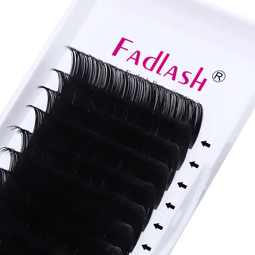 Vista 70 de Extensiones de pestañas de volumen regular, bandeja mixta, 0.03 mm, rizo B, 8-14 mm, de visón premium y seda, volumen de pestañas, suaves, mate