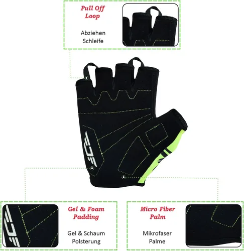 Vista 3 de Guantes de ciclismo para niños con relleno de gel que absorbe los golpes, guantes de ciclismo antideslizantes de medio dedo para niños y niñas