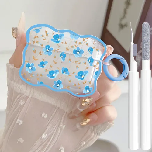Vista 22 de Bonita funda transparente para AirPods Pro 2/1 Gen, diseño de lazo 3D femenino, funda protectora y a prueba de golpes de TPU suave Kawaii para Apple