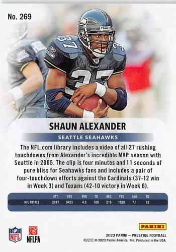 Vista 2 de 2023 Panini Prestige #269 Shaun Alexander
