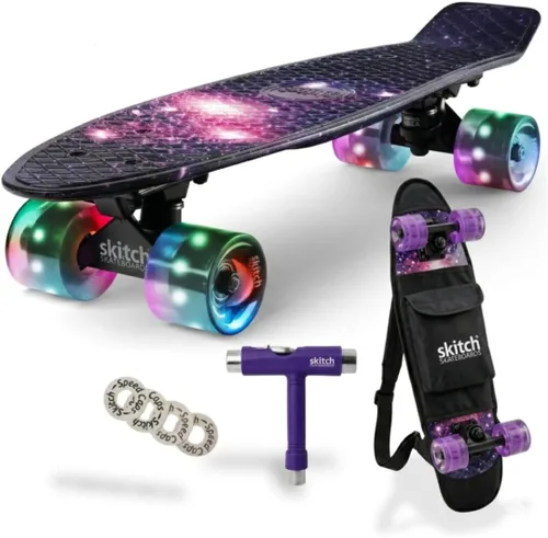 Vista 12 de SKITCH Patinetas para niños, adolescentes y adultos Juego de regalo de patineta premium para principiantes y profesionales, completo con tabla
