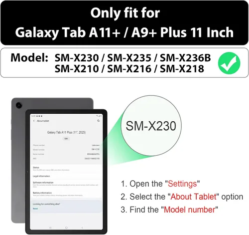 Vista 2 de SEYMAC Funda para Samsung Galaxy Tab A9+/ A9 Plus Funda de 11 pulgadas 2023 (SM-X210/X216/X218), de servicio pesado resistente a prueba de golpes