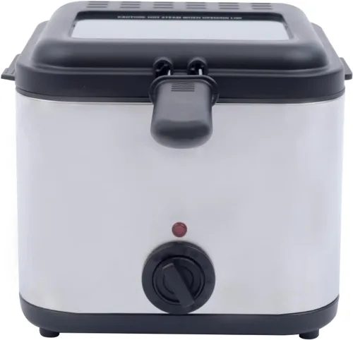 Vista 5 de Freidora profunda, freidora eléctrica con cesta, freidoras de grasa profunda de 2.5L/2.64 cuartos de galón con control de temperatura, 110 V 1000 W