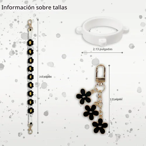 Vista 5 de Juego de correa para mango y dije para botella de agua Owala de 24 onzas, 32 onzas, 40 onzas, Owala Kids, vaso de café Owala FreeSip, incluye correa