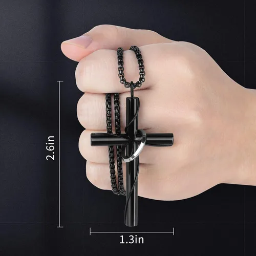 Vista 6 de Collar de cruz para espejo retrovisor de coche, accesorios para colgar, colgante para hombres y mujeres, adorno de cruz cristiana, dije de Jesús
